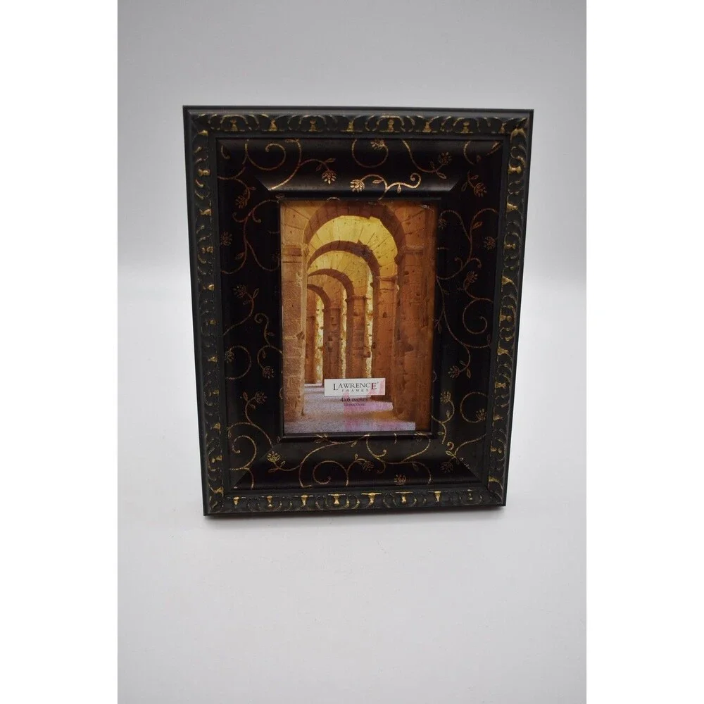 LAWRENCE FRAMES Carved Antique Bronze Photo Picture Frame 4 X 6 Photos used
